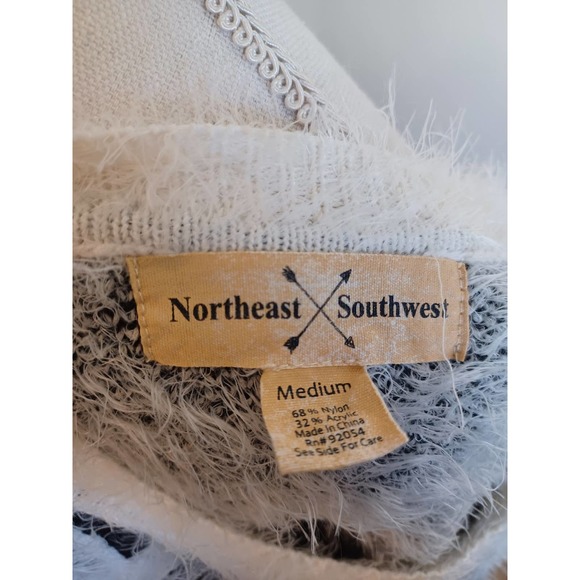 Cow Print textured White and Black Sweater - Picture 5 of 5